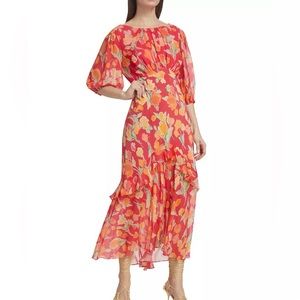 Rixo - Cheryl Floral Ruffle Midi-Dress